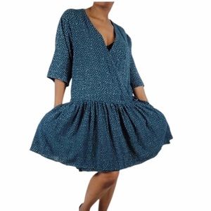 NWT ONE TEASPOON Starry Night Wrap Dress in Navy Size Large Style 23580